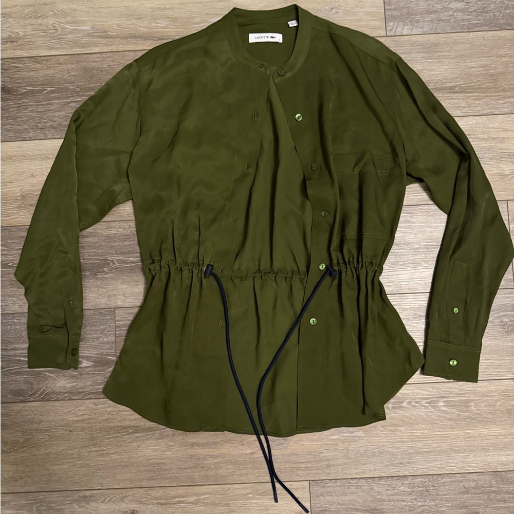 Lacoste Olive Green Button-Up Shirt